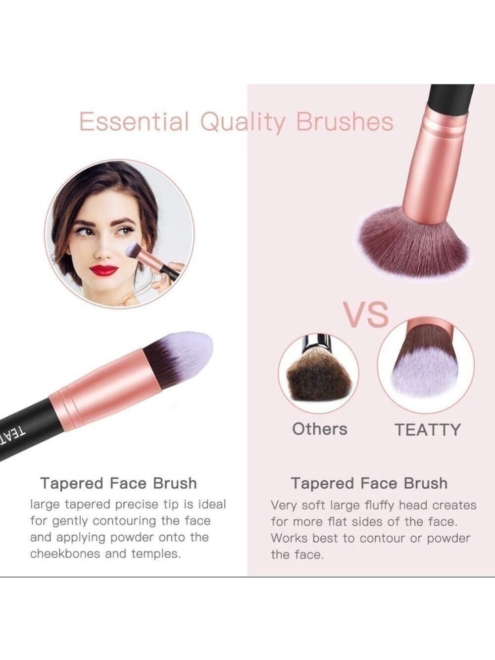 NEW-18PC Makeup Brush Set, 4Pc BlenderSponge,1PcBrushCleaner+2Pc FREE Mask Brush - Picture 4 of 7